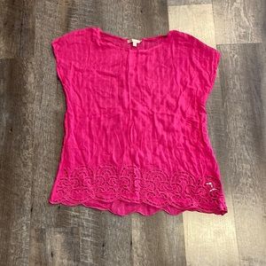 Skies Are Blue Pink Top with Cutout Detail Sz Small